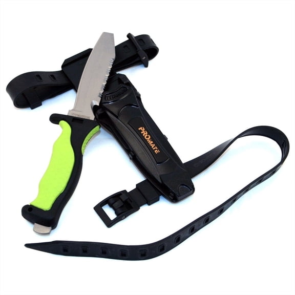 Promate Blunt Tip Titanium Scuba Diving Knife (4 3/8" Blade) - KF595