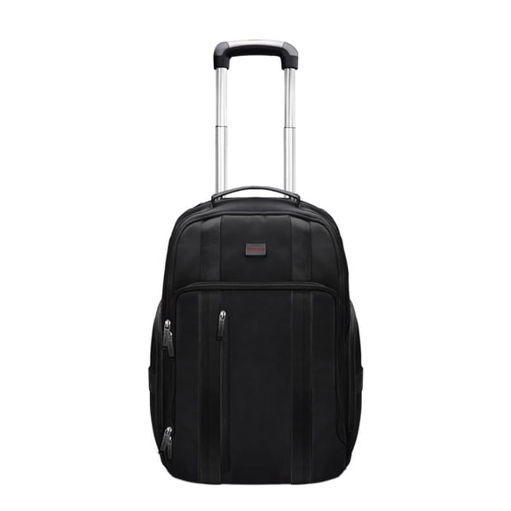 Promate CramPack-TR Lightweight 2-in-1 Trolley Bag and Backpack with Telescoping Handle, Adjustable Straps, Water Resistance and in-Line Wheels for 15.6-inch Laptops, MacBook Air iPad (Black)