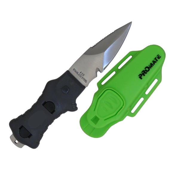 Promate Point Tip Scuba Dive BC Knife (3" Blade) - KF210P-Green