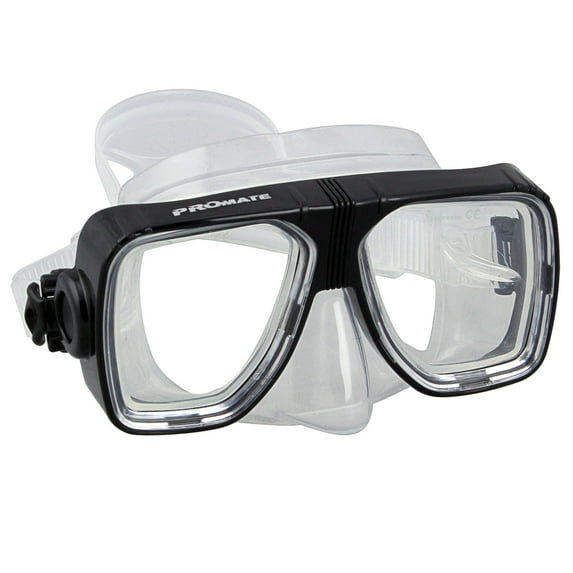 Promate Scope Prescription Dive Mask for Scuba Diving and Snorkeling, Black+1.5