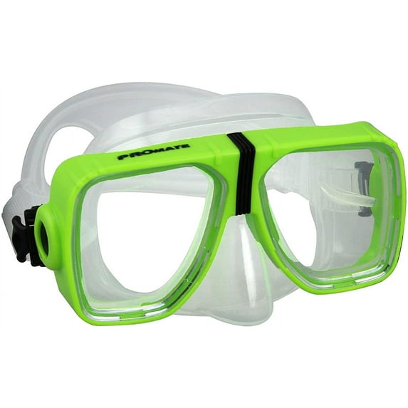 Promate Scope Prescription Scuba Diving Snorkeling Mask with Progressive Gauge Reader, Green, BI+1.0