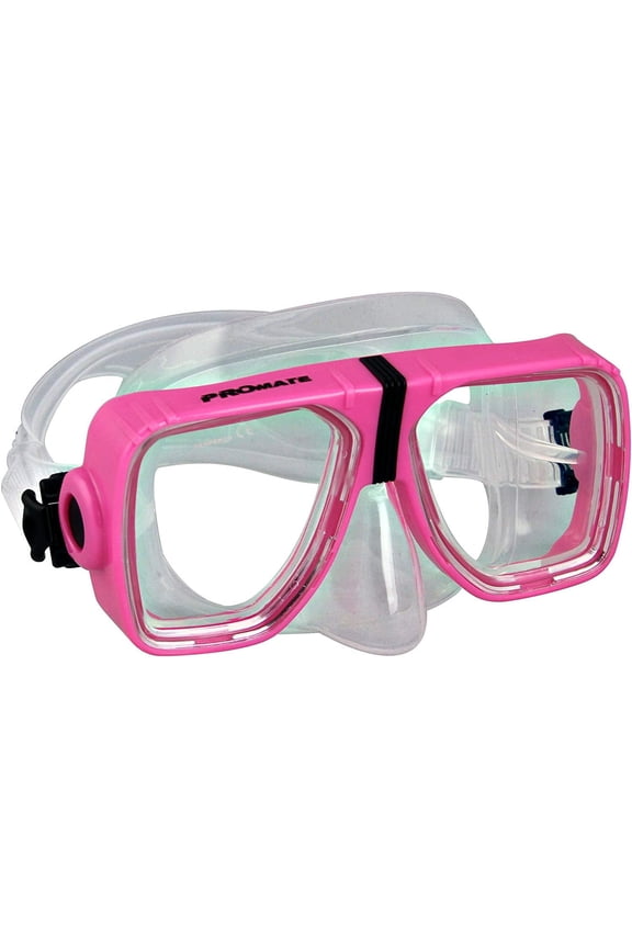Scope Prescription Scuba Diving Snorkeling Mask with Progressive Gauge Reader, Pink, BI+2.0