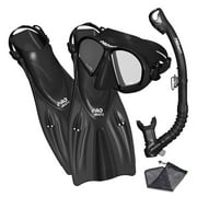 Promate Spectrum Snorkeling Fins Mask Snorkel Set, Black, MLXL