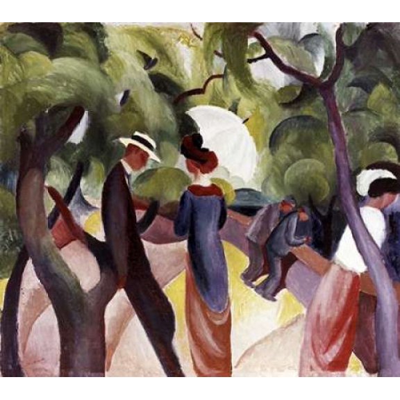 Promenade Canvas Art - August Macke (24 x 24)