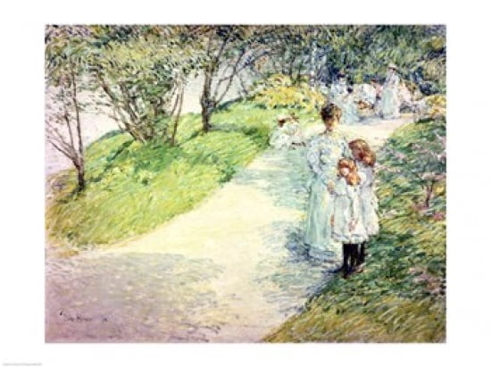 Promenaders in the garden 1898 Canvas Art - Childe Hassam (24 x 18)