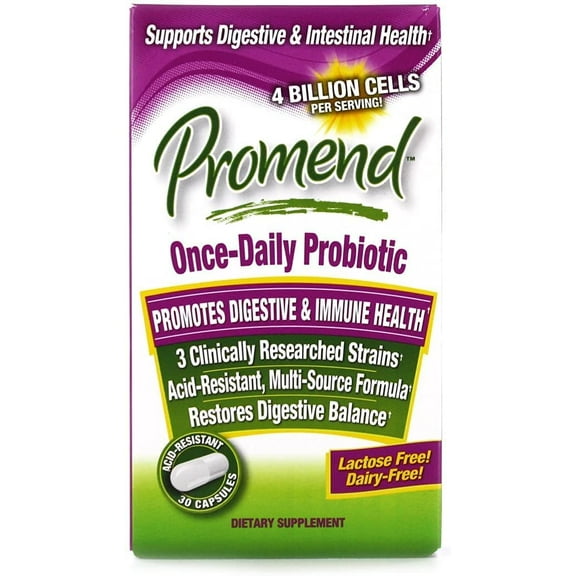 Promend Once Daily Probiotic, Promotes Digestive and Immune Health, Lactose Free, Dairy Free, 30 servings