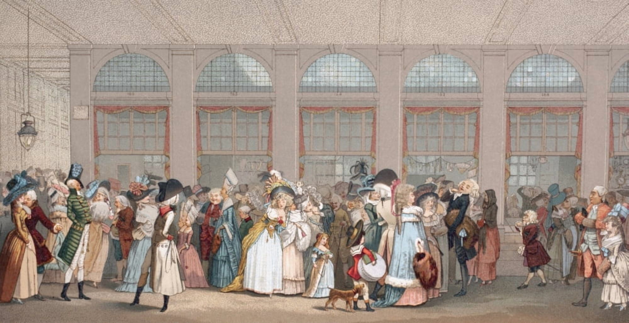 The Promenoir En Bois Or Wooden Walkway In The Palais-Royal Paris France From Xviii Siecle Institutions Usages Et Costumes Published Paris 1875 Canvas Art - Ken Welsh Design Pics (40 x 20)