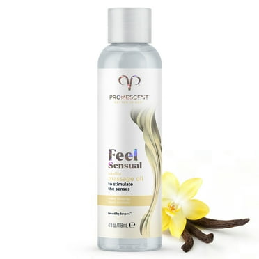Promescent Vanilla Massage Oil for Massage Therapy, Massage Oils for Date Night, Sweet Almond Oil for Skin, Body Oil for Men & Women to Relieve Stress & Sore Muscles, Essential Oils for Skin (4 oz)
