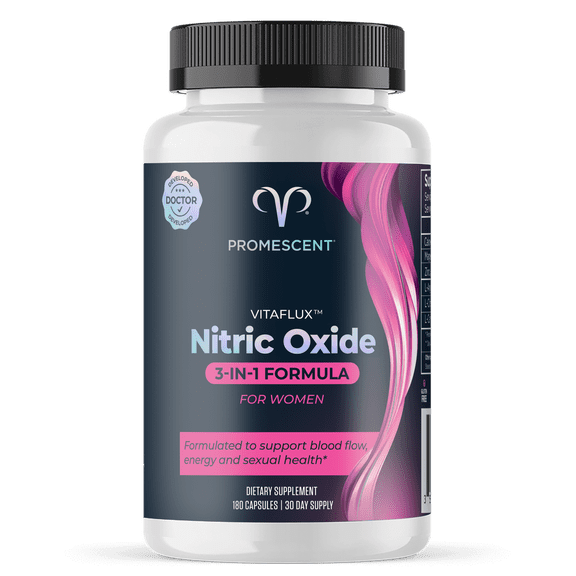 Promescent Vitaflux Nitric Oxide Booster Supplement for Women, L Arginine, L Citrulline, and L Caritine