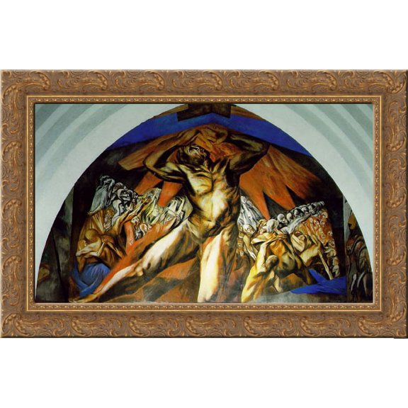 Prometheus 24x19 Gold Ornate Wood Framed Canvas Art by Orozco, Jose Clemente