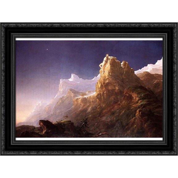 Prometheus Bound 24x18 Black Ornate Wood Framed Canvas Art by Cole, Thomas