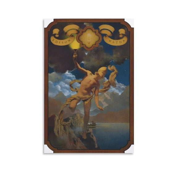 Prometheus by Maxfield Parrish Canvas Art Poster And Wall Art Picture Print Modern Family Bedroom Decor Posters Poster Decorative Painting Canvas Wall Art