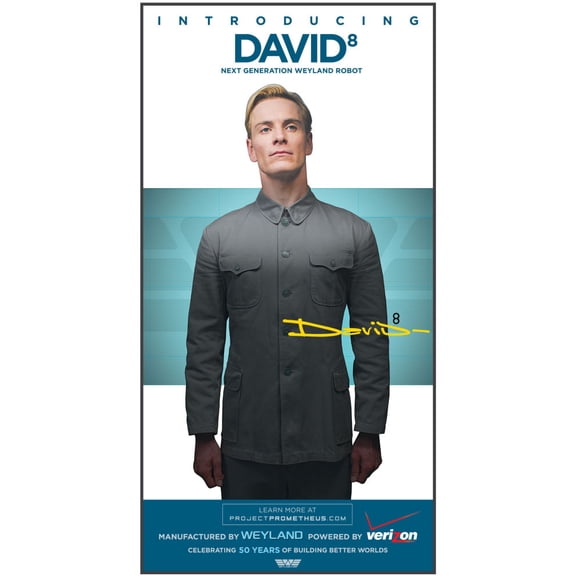 Prometheus Movie Poster David Weyland Robot Metal Print 12"x16" 12x16 Square Adults Best Posters
