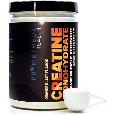 Prometheuz Creatine Monohydrate Increase Muscle Recovery and Strength | Orange Blast Flavor, 50 Servings