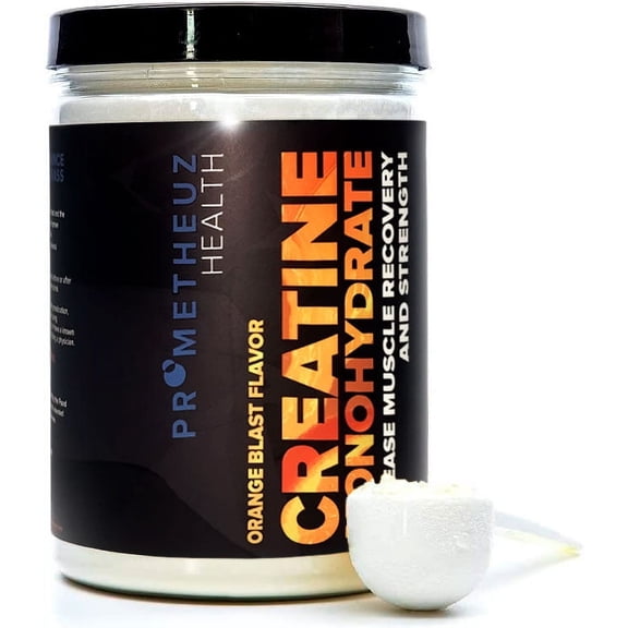Prometheuz Creatine Monohydrate Increase Muscle Recovery and Strength | Orange Blast Flavor, 50 Servings