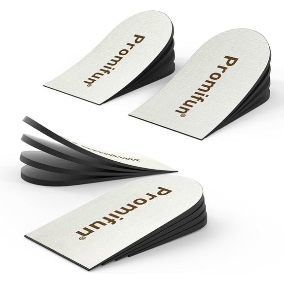 Promifun Adjustable Heel Lifts for Heel Pain Relief - 2-Pair Shoe Inserts for Achilles Tendonitis, Plantar Fasciitis, Heel Spur, Height Increase Inserts, Beige, Women's 12 , Men's 10  (L)