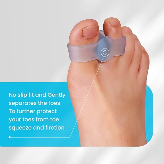 Promifun Bunion Corrector, Toe Separators with 2 Loops, 10 Pack of Gel Toe Corrector, Big Toe Spacer for Bunion Pain and Overlapping