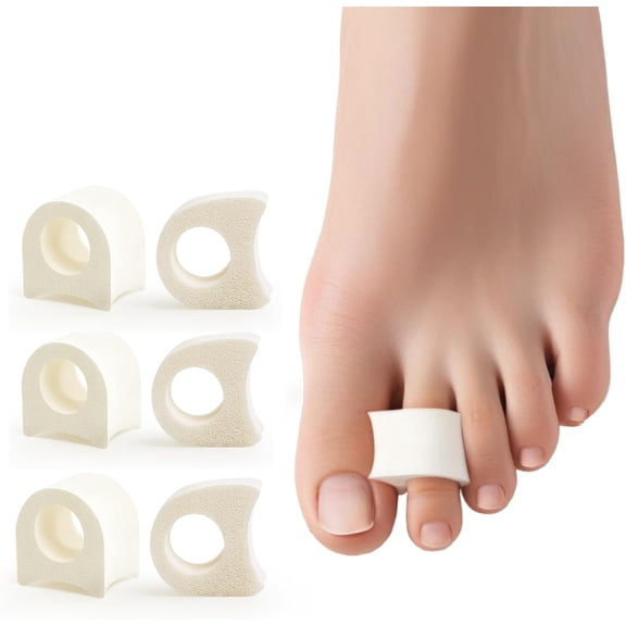 Promifun Foam Toe Separators Bunions Toe Spacers Toe Corrector for Hammer Toes Overlapping,7 Count,Size S,White