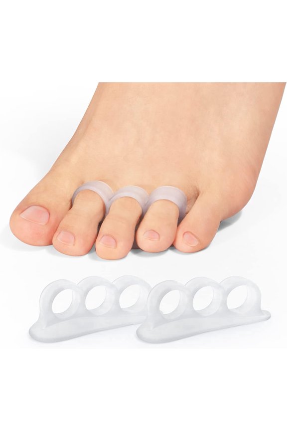 Gel Bunion Guards Toe Separator Gel Bunion Corrector Toe Straightener Overlapping Toes Relief,6 Pack,Clear