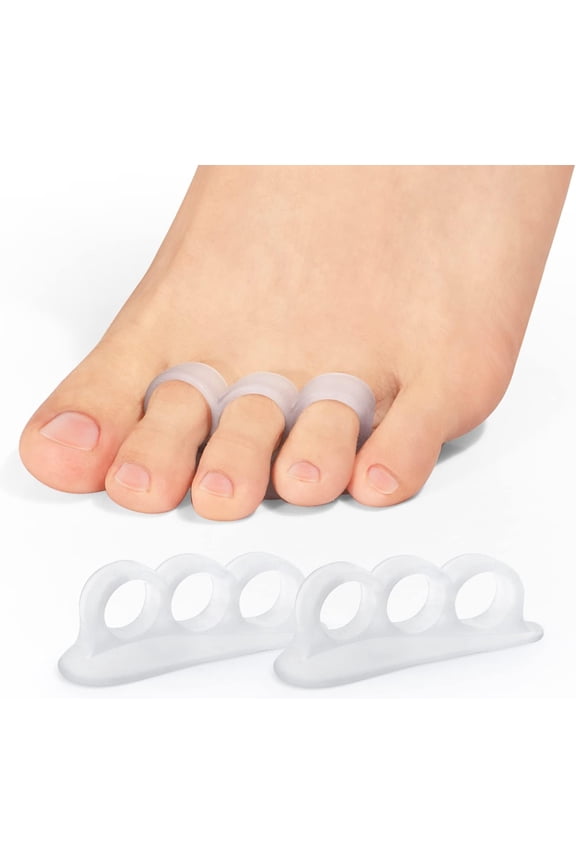 Gel Bunion Guards Toe Separator Gel Bunion Corrector Toe Straightener Overlapping Toes Relief,6 Pack,Clear