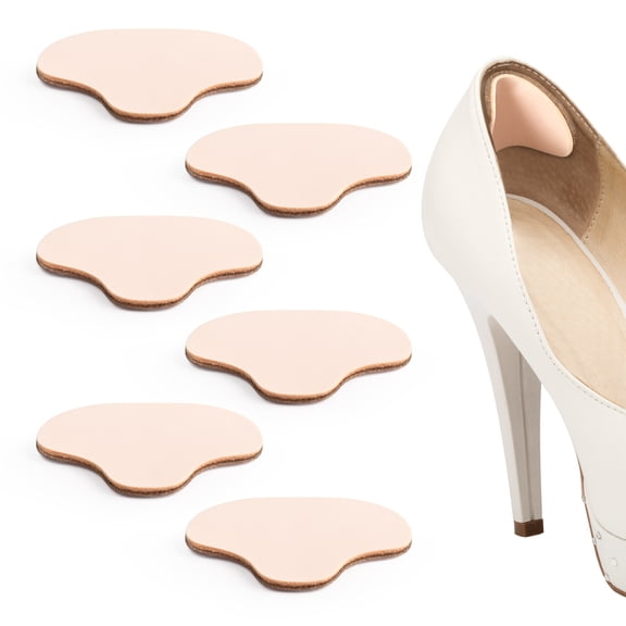 Promifun Gel Heel Grips Pads Anti-Slip Heel Cushion Pads Soft Gel Heel Grips Shoes Inserts Too Heel Protectors Big Inserts,3 Pairs,Beige