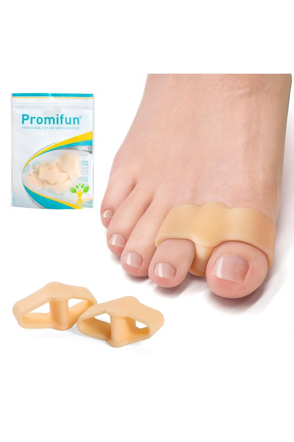 Gel Toe Separators Bunions Big Toes Spacer Overlapping Toes Corrector,10 Pack,Beige