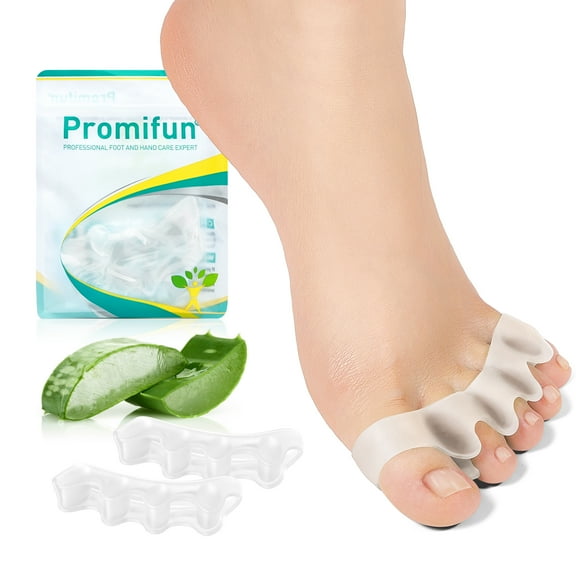 Promifun Gel Toe Separators Bunions Correction Toe Spacers for Women and Men Restoring Toes,8 Count,Clear