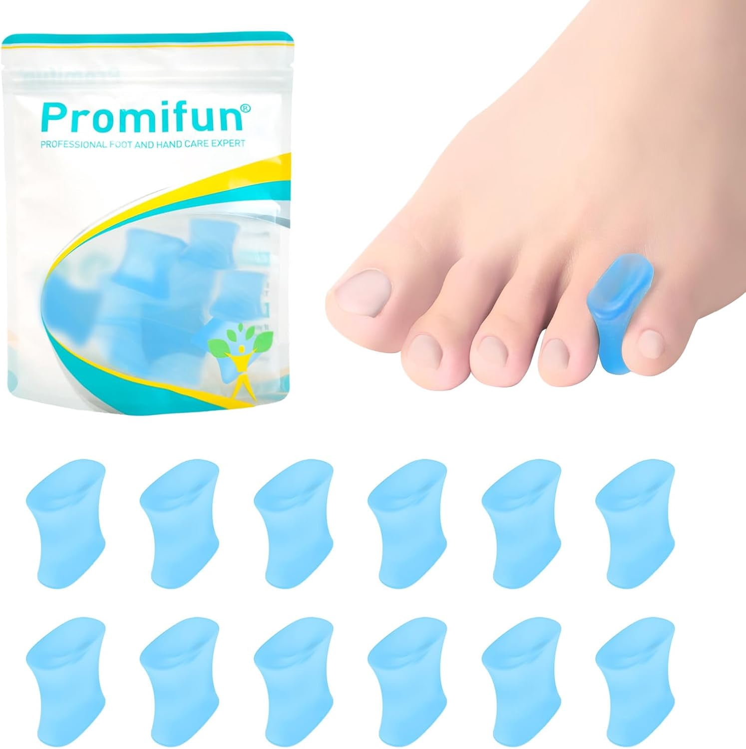 Promifun Gel Toe Separators Bunions Overlapping Silicone Toe Spacers ...