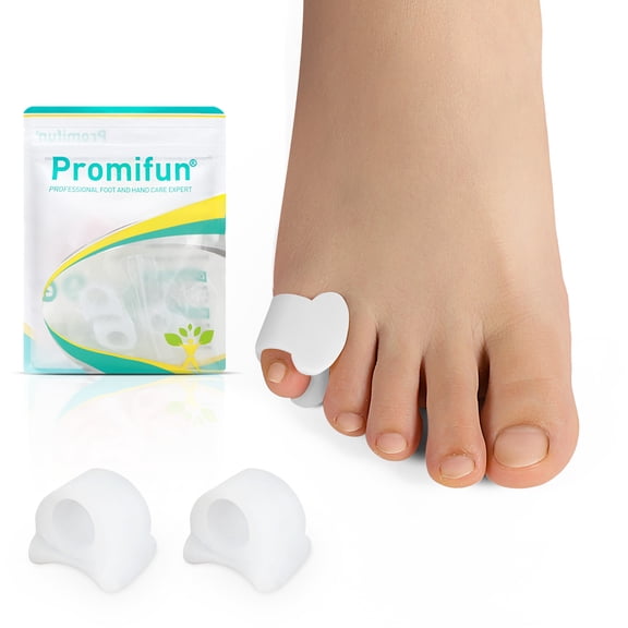 Promifun Gel Toe Separators Bunions Overlapping Toe Corrector and Spacer Big Toes Alignment,12 Pack,White