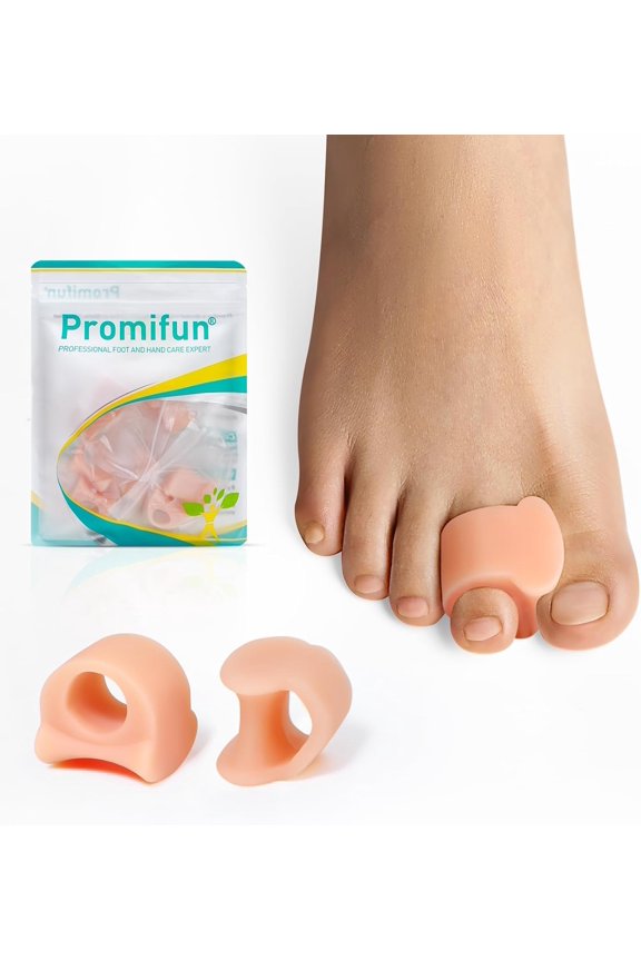 Gel Toe Separators Gel Toe Corrector Toe Spacer Bunions Overlapping Toes Alignment,Size L,12 Pack,Skin Color