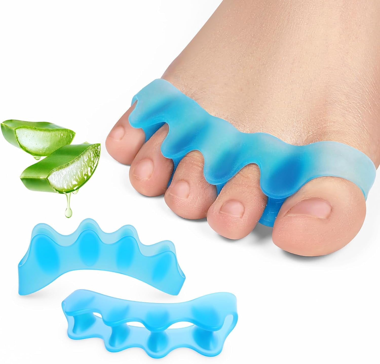 Promifun Gel Toe Separators Toe Alignment Silicone Toe Spacers Bunions ...