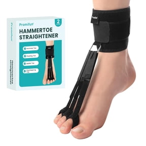 Promifun Hammer Toe Straightener Toe Corrector Toe Straighteners Crooked Curled Toes Foot Pain Relief,Three Hole,Black