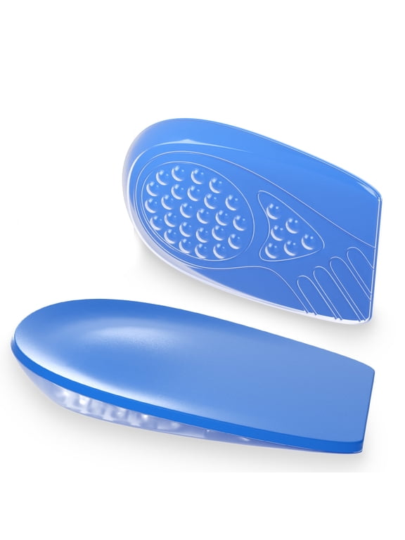 Heel Lift Inserts for Achilles Tendonitis Gel Heel Cushion Cups with Massaging Dots for Heels Spur Heel Pain Shoe Lifts Support,1 Pair,Blue
