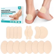 Promifun Moleskin Adhesive Tape Pads Blisters Bandages Mole Skin Patch Bunion Prevention Callus Prevention,16 Sheets,Beige