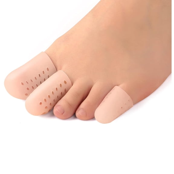 Promifun Silicone Toe Caps Protectors Silicone Toe Sleeve Cushions Corns Blisters Ingrown Toenails Relief,6 PCS,Size Large,Skin Color