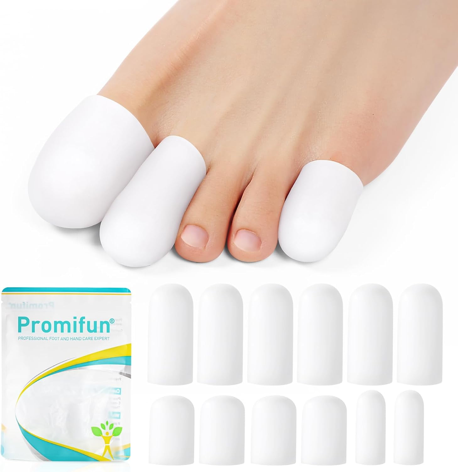 Promifun Silicone Toe Protectors,6 Pairs Soft Gel Toe Protectors for ...