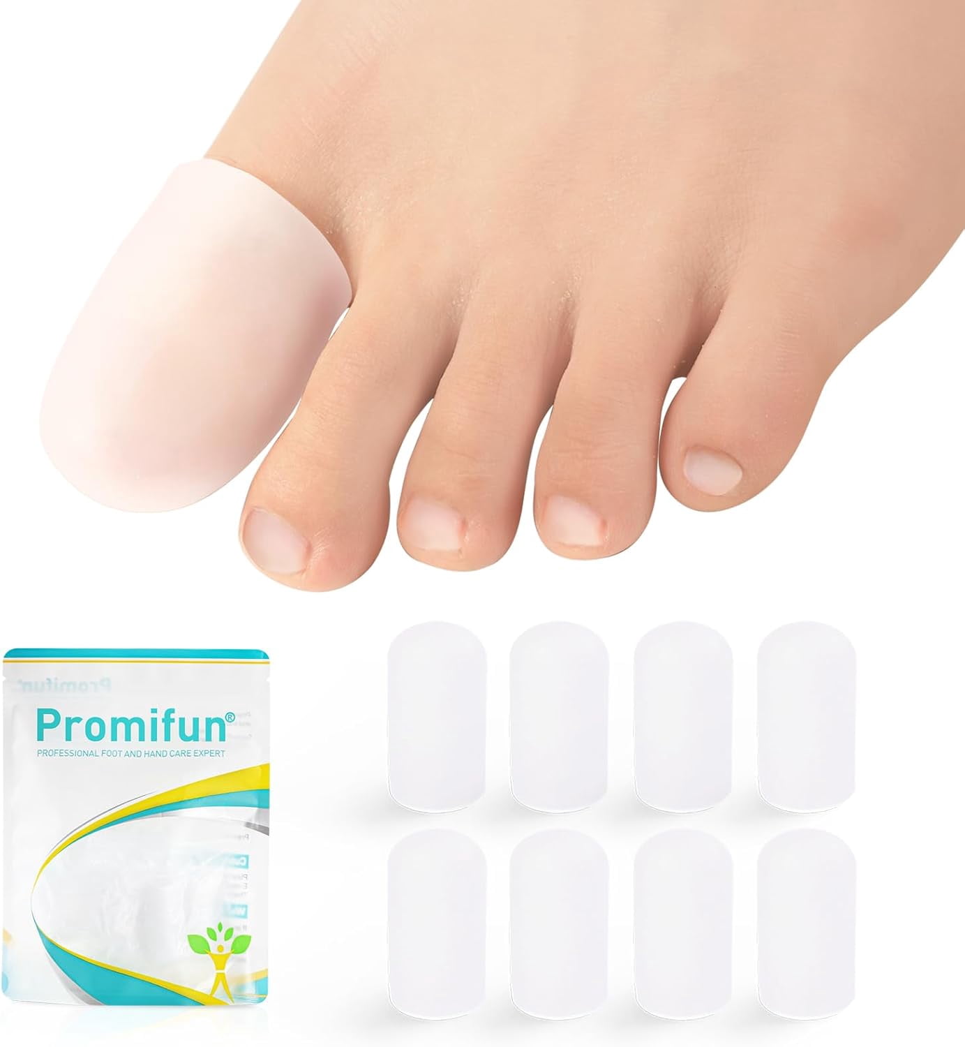 Promifun Silicone Toe Protectors Caps Toe Sleeves Ingrown Toenails ...