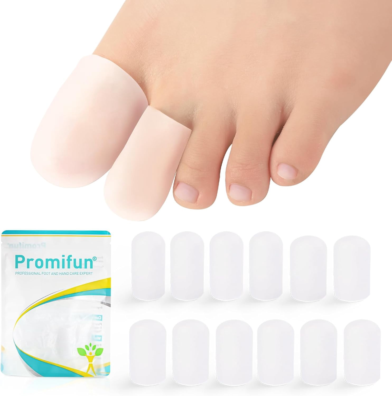 Promifun Silicone Toe Protectors Caps Toe Sleeves Ingrown Toenails ...