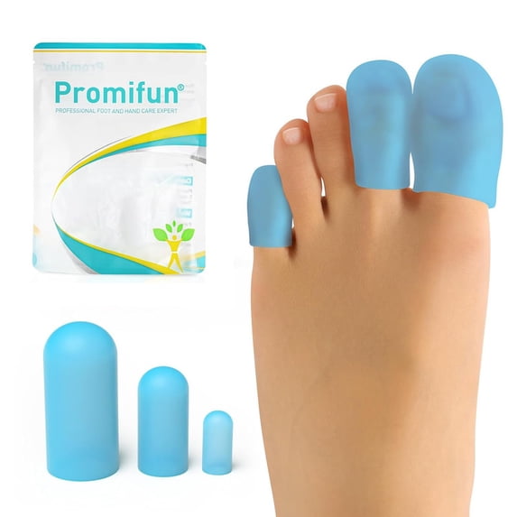 Promifun Toe Cap Bunion Protector Cover Toe Protector Hammer Toes Cushions Ingrown Toenails Corns Blisters Relief 6 Pcs,Size L