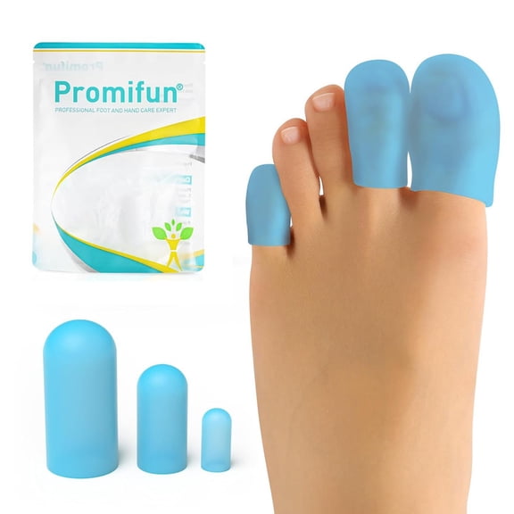Promifun Toe Cap Bunion Protector Cover Toe Protector Hammer Toes Cushions Ingrown Toenails Corns Blisters Relief 6 Pcs,Size M