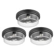 thumbnail image 1 of Prominence Home 3 Pack Madalyn 13" Ceiling Light, Clear Drum Glass for Home, Bronze, 1 of 10