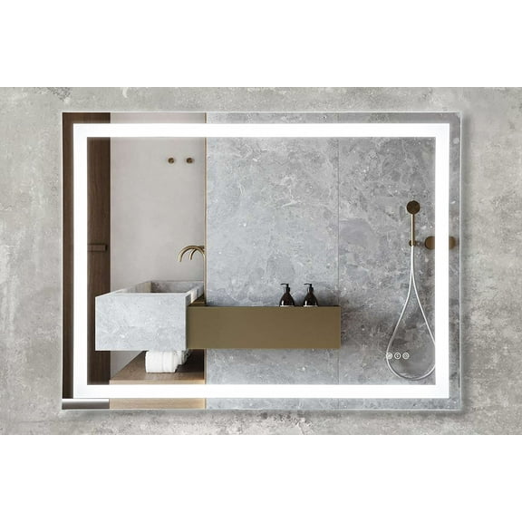 Prominence Home 48x36" Frontlit, Backlit, Anti-Fog, Shatter-Proof Touch Control LED Bathroom Mirror with Adjustable Light Settings