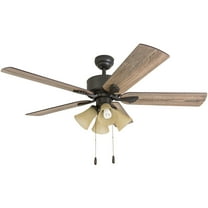 Prominence Home 50570-35 Hanover Meadows Farmhouse 52-Inch Aged Bronze Indoor Ceiling Fan, Multi-Arm Lighting with Barnwood/Tumbleweed Blades