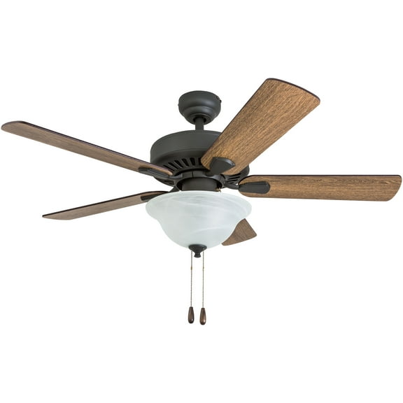 Prominence Home 50654-35 Elmwood Traditional 42-Inch Aged Bronze Indoor Ceiling Fan, LED Bowl Light with Barnwood/Tumbleweed Blades