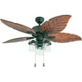 thumbnail image 1 of Prominence Home 50783-35 Caspian Sea Tropical 52-Inch Aged Bronze Indoor Ceiling Fan, Multi-Arm LED Lighting with Dark Cherry Hand Carved Wood Blades and 3 speed remote, 1 of 7
