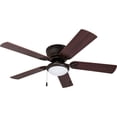 thumbnail image 1 of Prominence Home Benton 52 Inch Indoor LED Ceiling Fan with Light and Pull Chain, Bronze, 1 of 11