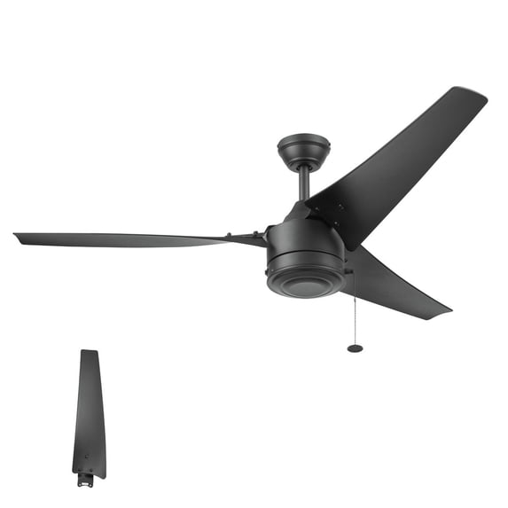 Prominence Home 51637-45 Talib 52 in. Contemporary Outdoor Ceiling Fan with No Light - Matte Black