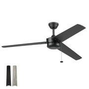 Prominence Home 51866-45 52 in. Pull Chain Contemporary Indoor Outdoor Ceiling Fan - Matte Black