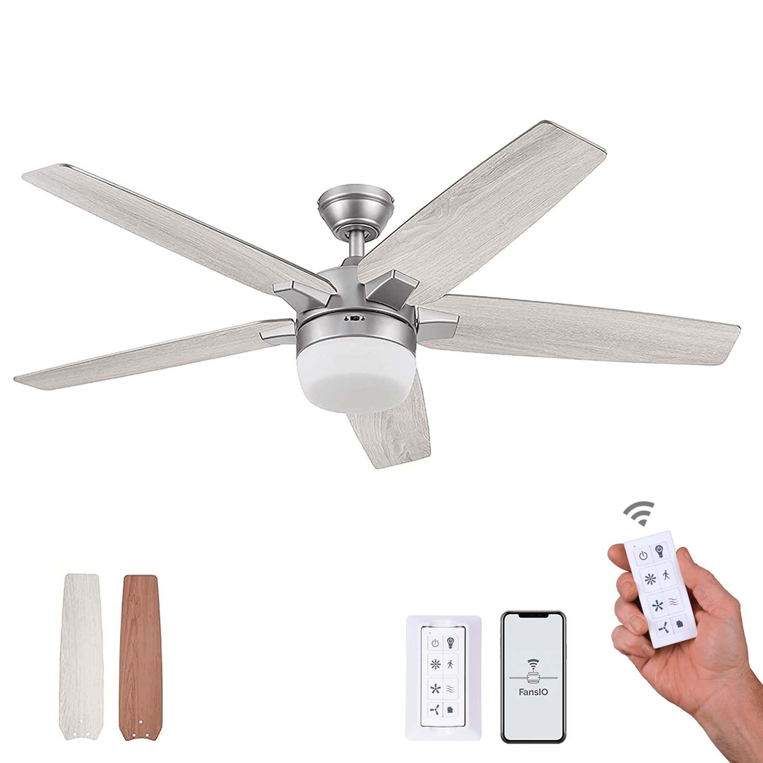 Prominence Home 52″ Dorsey Pewter Smart Ceiling Fan with Light and Remote Sansujyuku sansujyuku.com