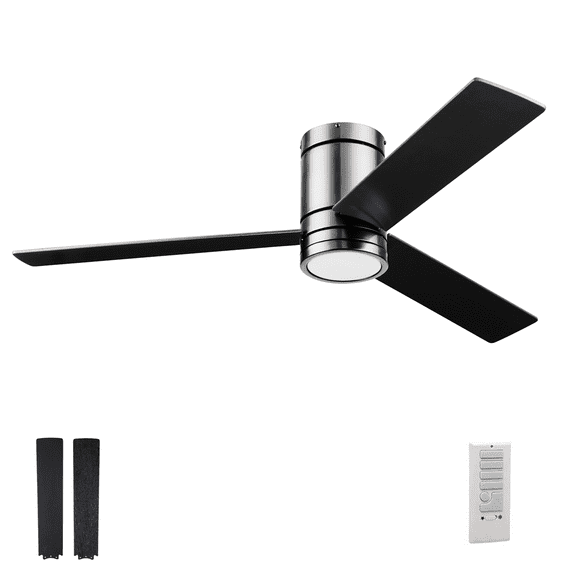 Prominence Home 52" Espy Gun Metal Remote Control Ceiling Fan, 3 Blades